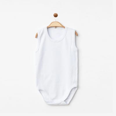 Unisex Bebek %100 Pamuklu Kolsuz Çıtçıtlı Zıbın