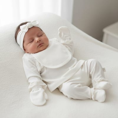 Kız Bebek Pamuklu Uzun Kollu İşlemeli 5'li Set