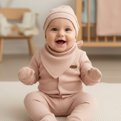 Yenidoğan Hastane Çıkışı Çıtçıtlı Düz 5'li Takım