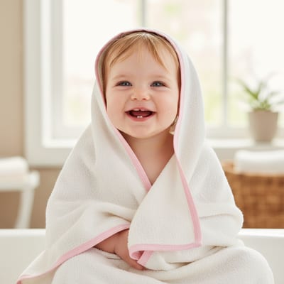 Unisex Yenidoğan Bebek Kapüşonlu Ahtapot Nakışlı Havlu