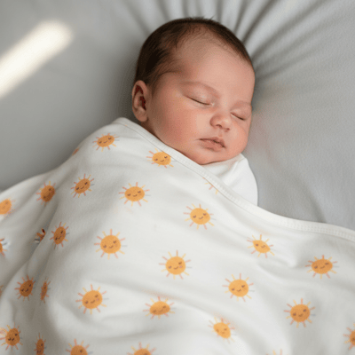 Unisex Yenidoğan Bebek %100 Pamuk Güneş Temalı Battaniye